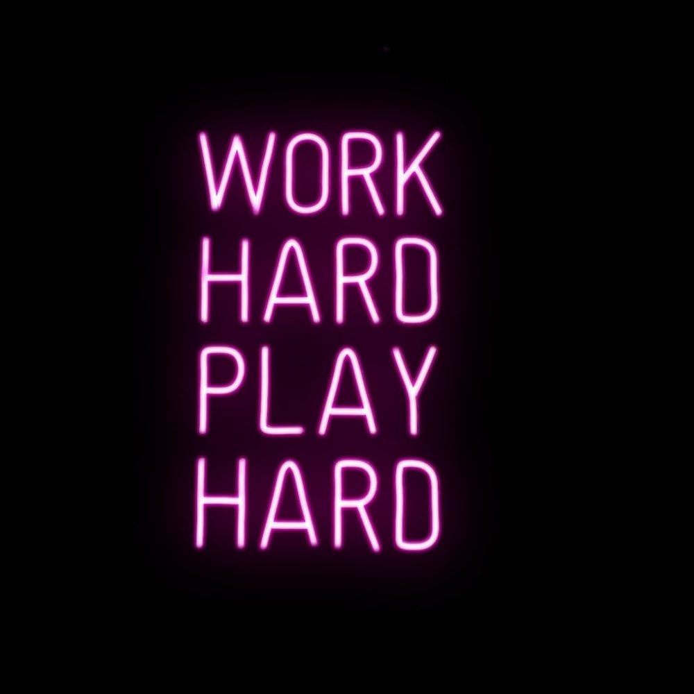 Work hard play hard Custom Neon Sign | Neon Nights Auckland, New Zealand