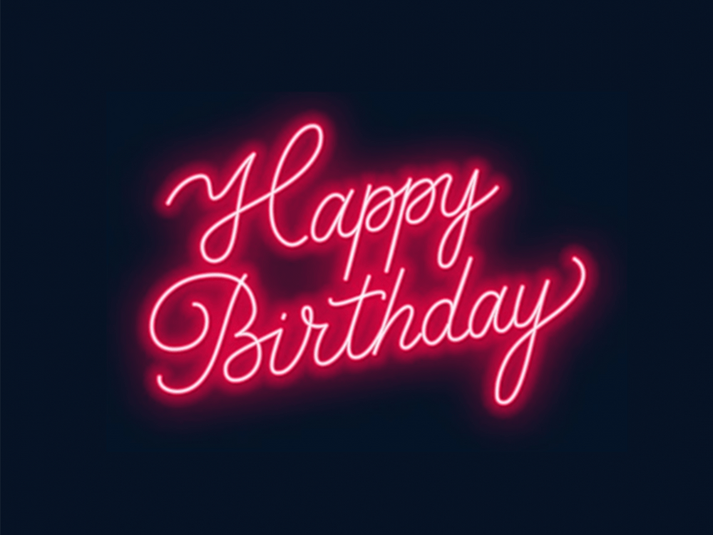 Happy Birthday 1 Custom Neon Sign | Neon Nights Auckland, New Zealand