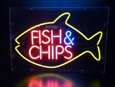 Fish & Chips 1 Custom Neon Sign | Neon Nights Auckland, New Zealand