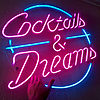'Cocktails&dreams' cocktails-and-dreams neon sign (4)