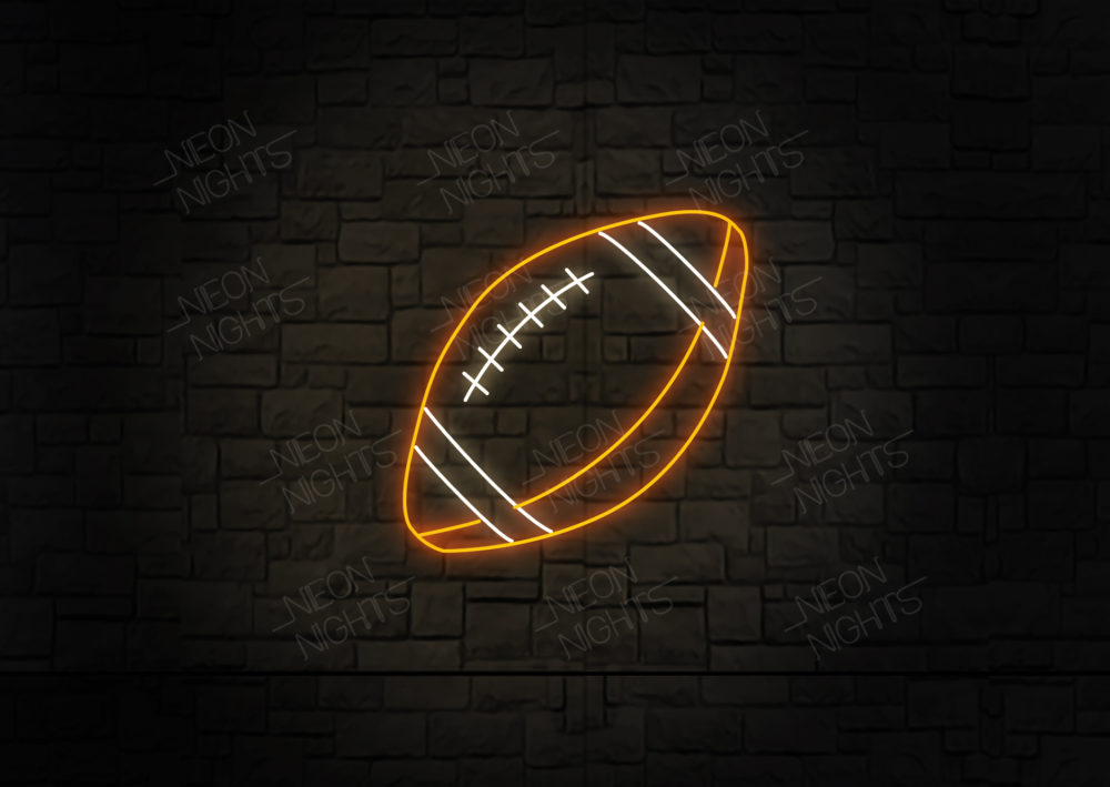 rugby ball neon sign