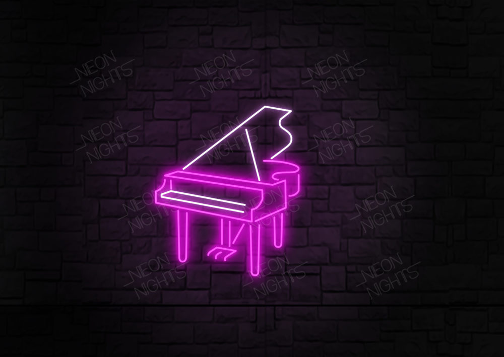 piano neon sign