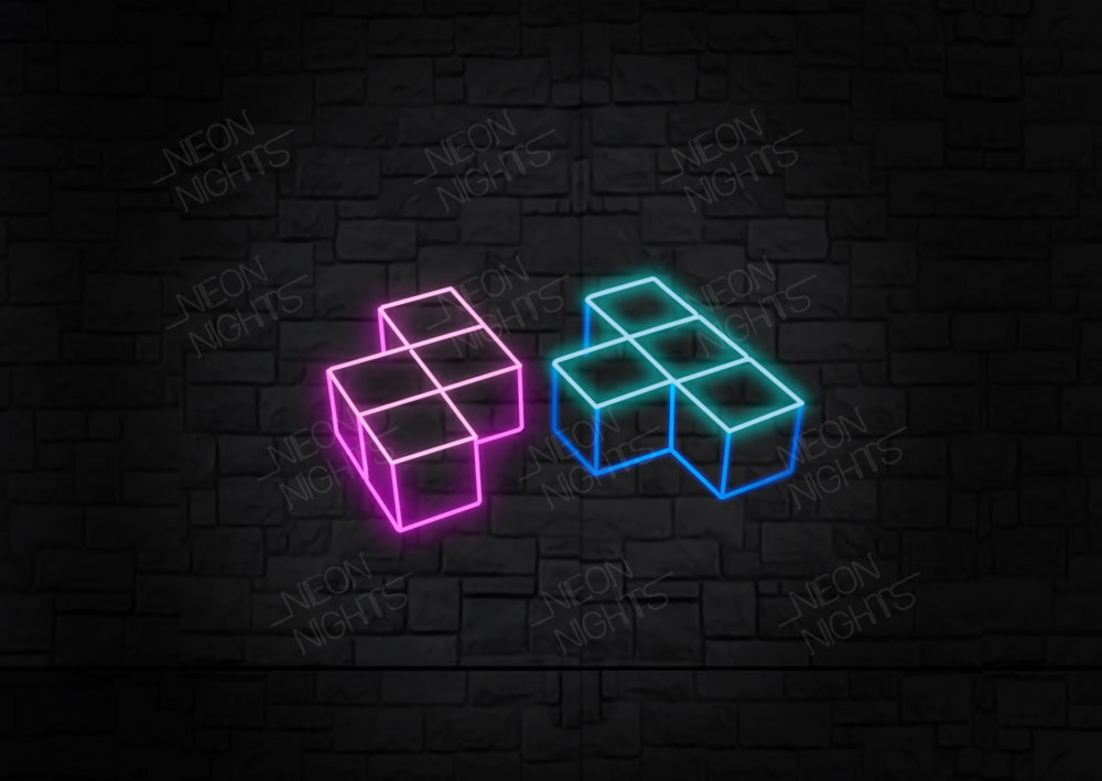 tetris neon sign